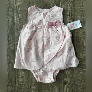 Carter’s Easter Dress Onesie Bunnies 12M NWT